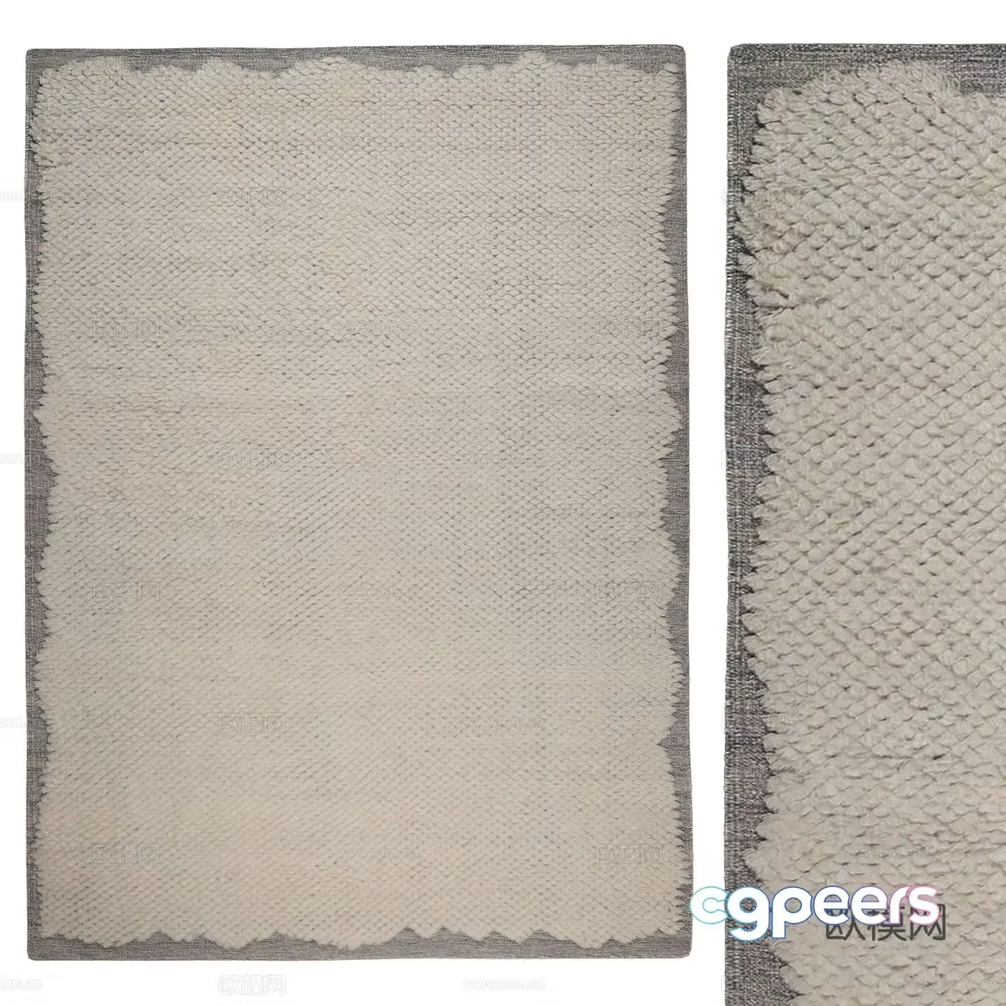 New Chinese style Wasabi wool fabric carpet 3D model
