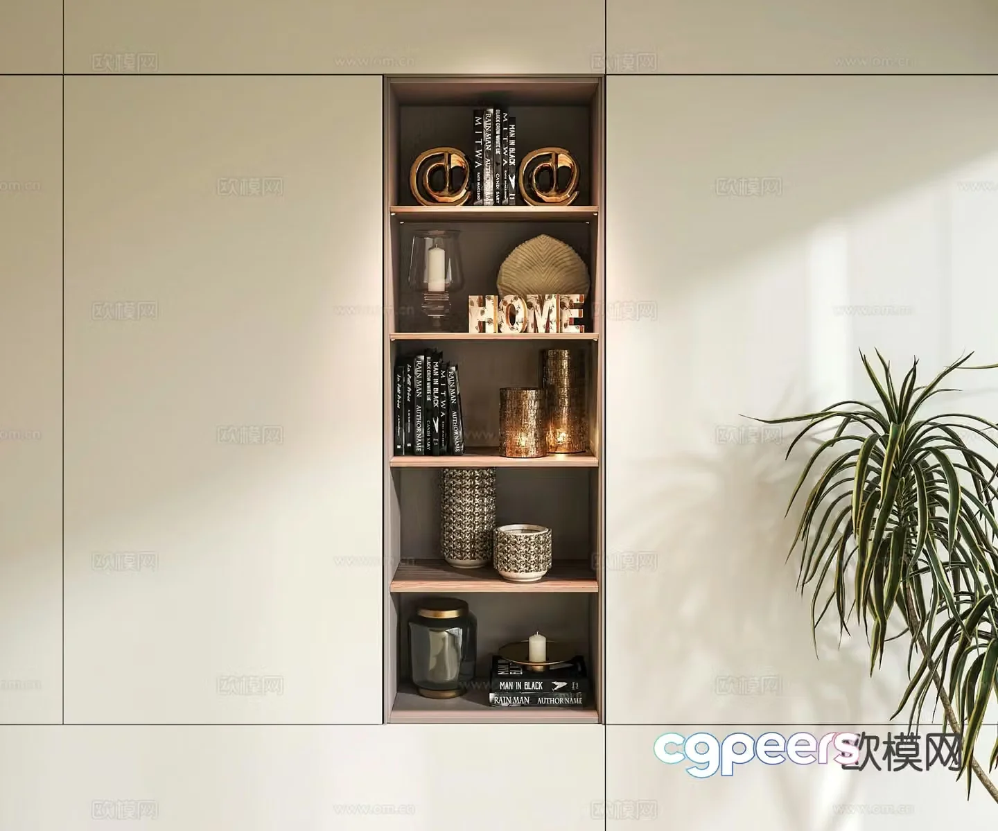 Modern storage cabinet alcove 3d model