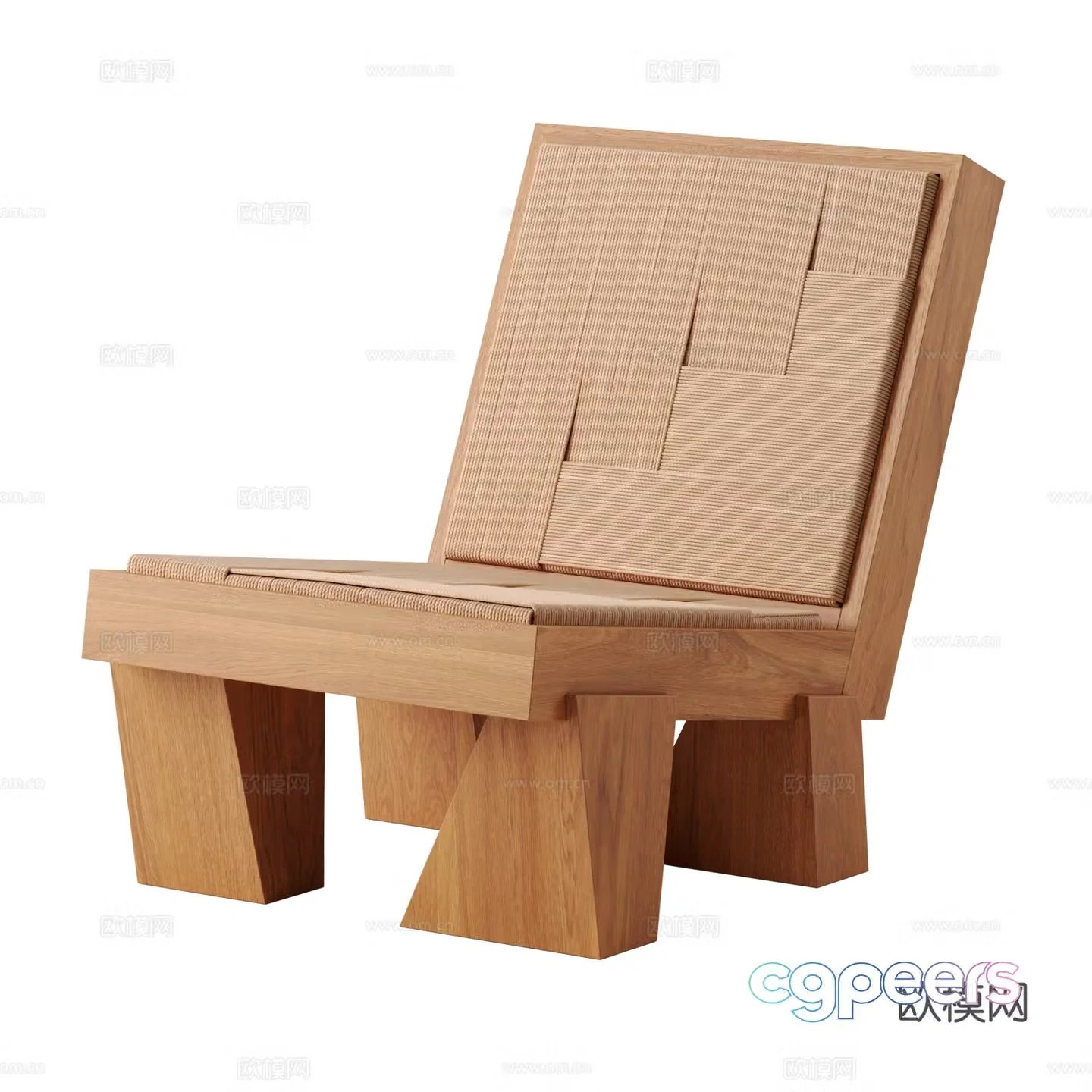 New Chinese wooden stool armchair 3d model