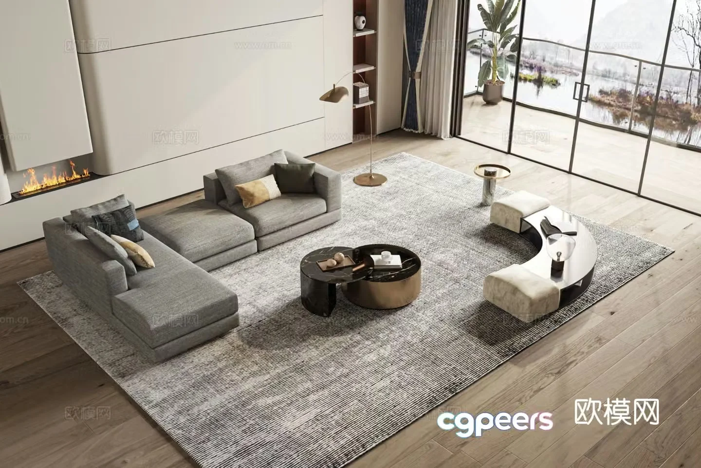 Modern style sofa combination sofa 3d model
