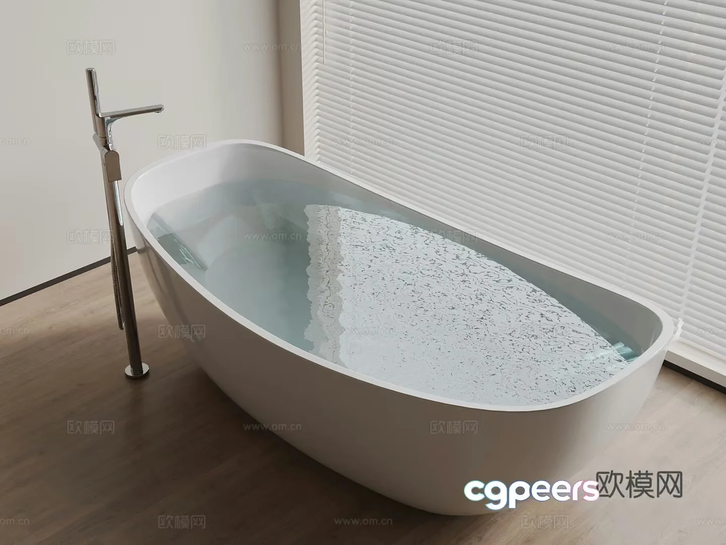 A White Bathtub 3D Model – 18237 – VRAY Render