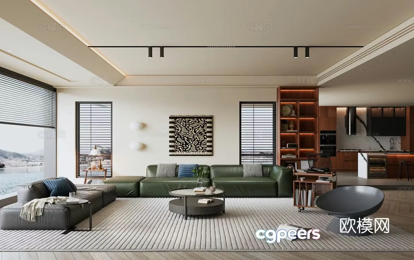 Modern medieval style dining room sofa background sofa coffee table combination sideboard dining table chair island 3d model