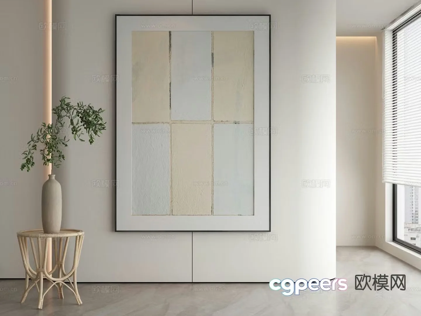 Modern art painting texture painting decorative painting 3d model