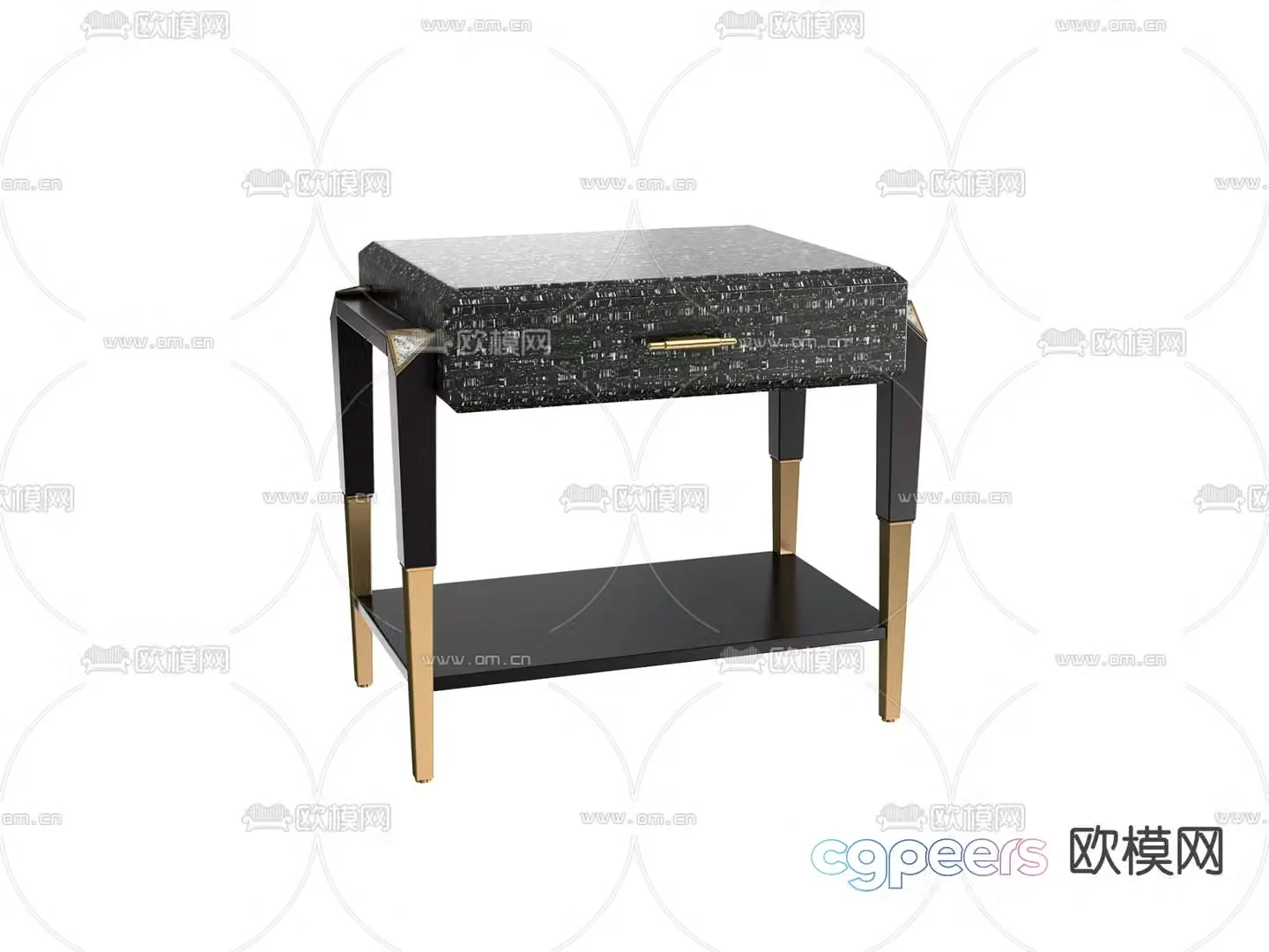 Light luxury bedside table 3D model