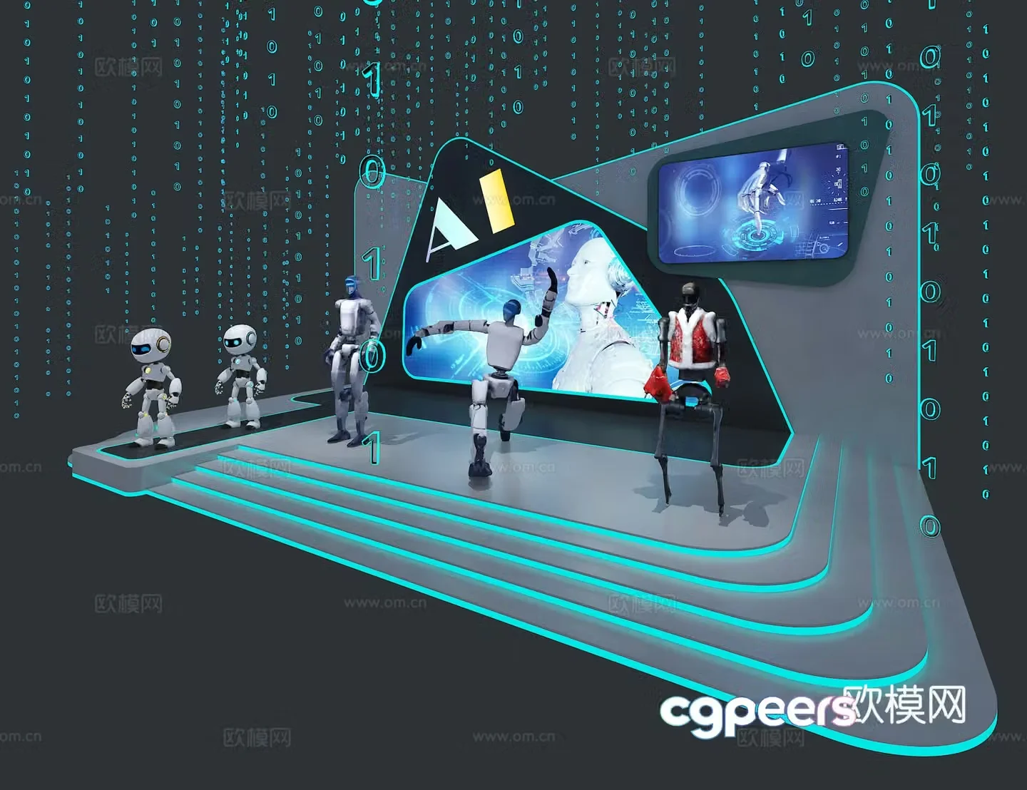 Robot booth 3d model