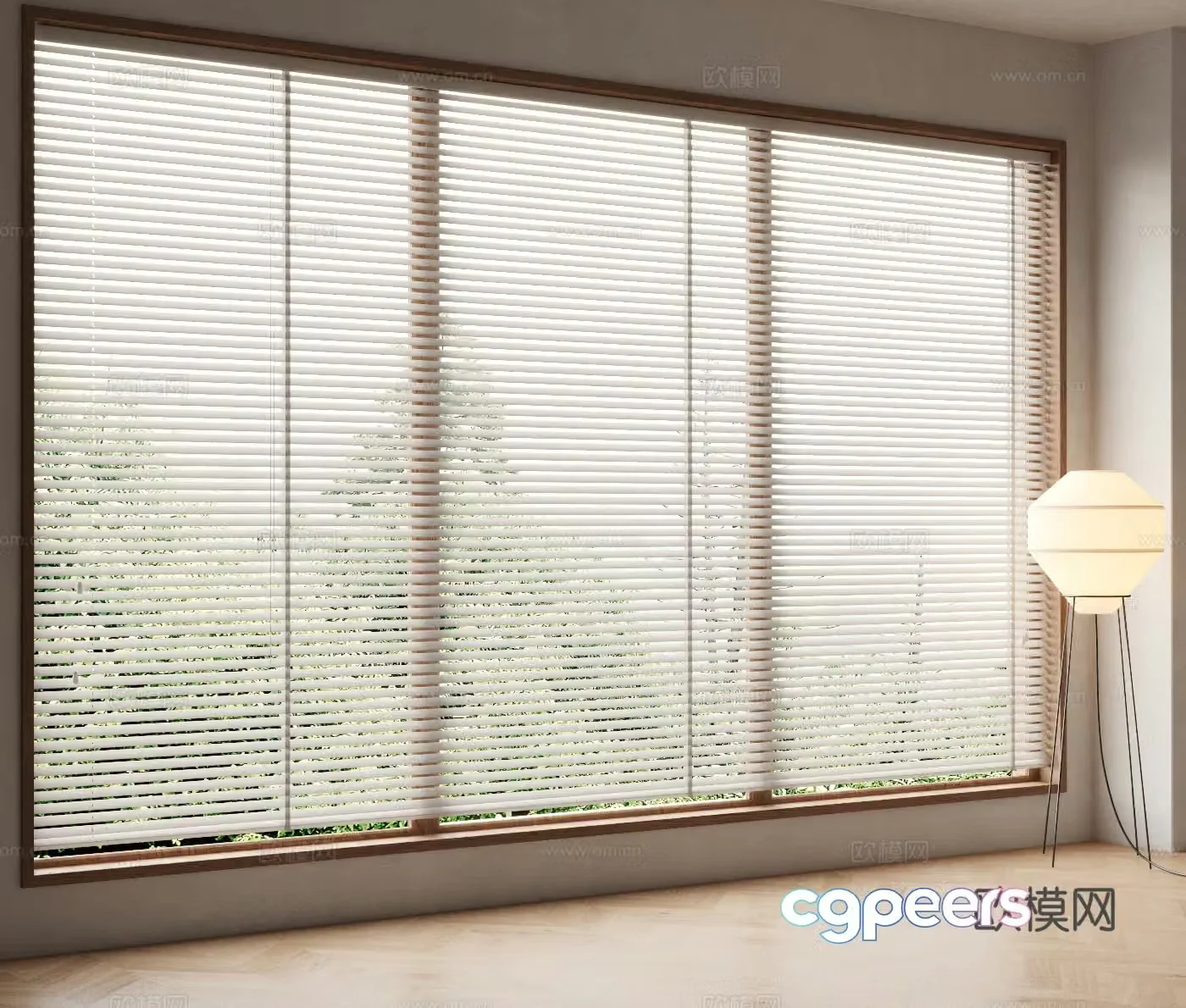 Modern Venetian blinds Blackout blinds Floor lamps 3D model