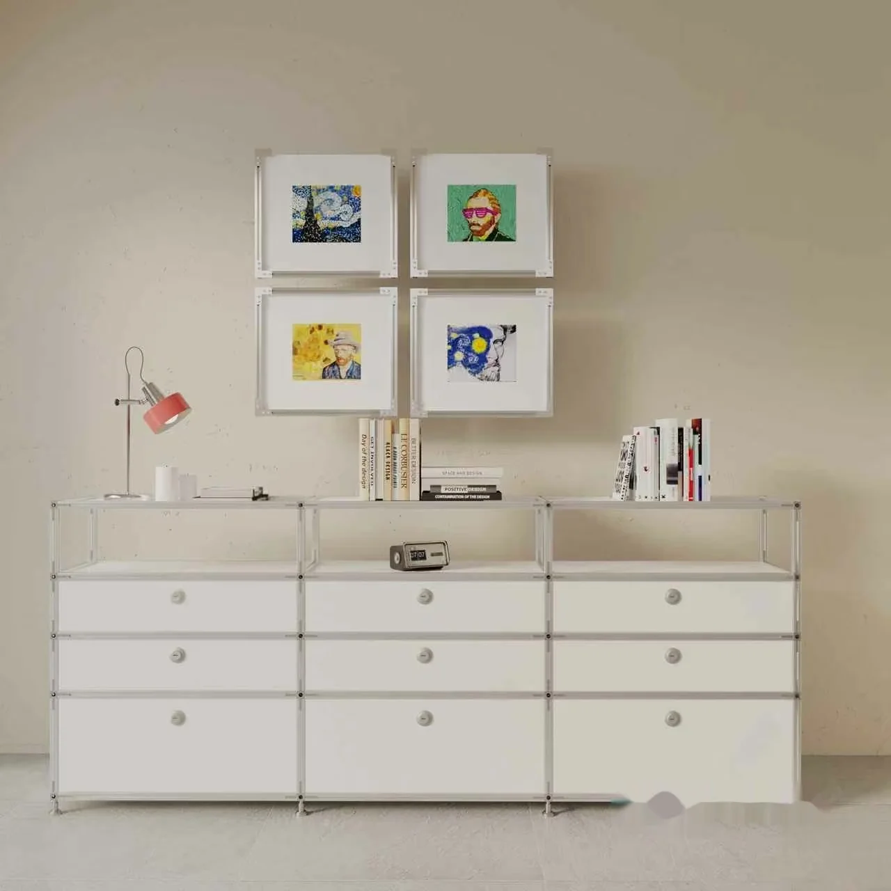 Modern White Dresser 3D Model – 6529 – VRAY Render