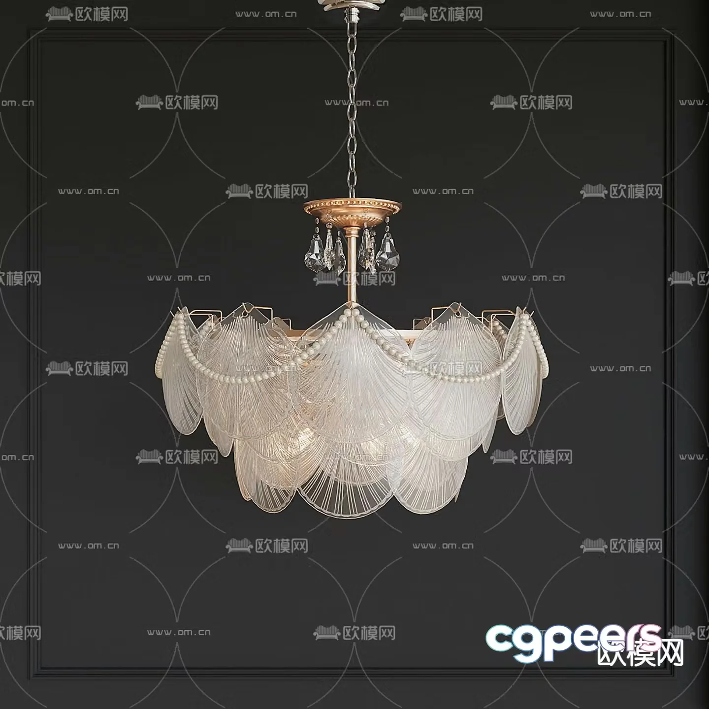 Shell chandelier Pearl chandelier 3d model