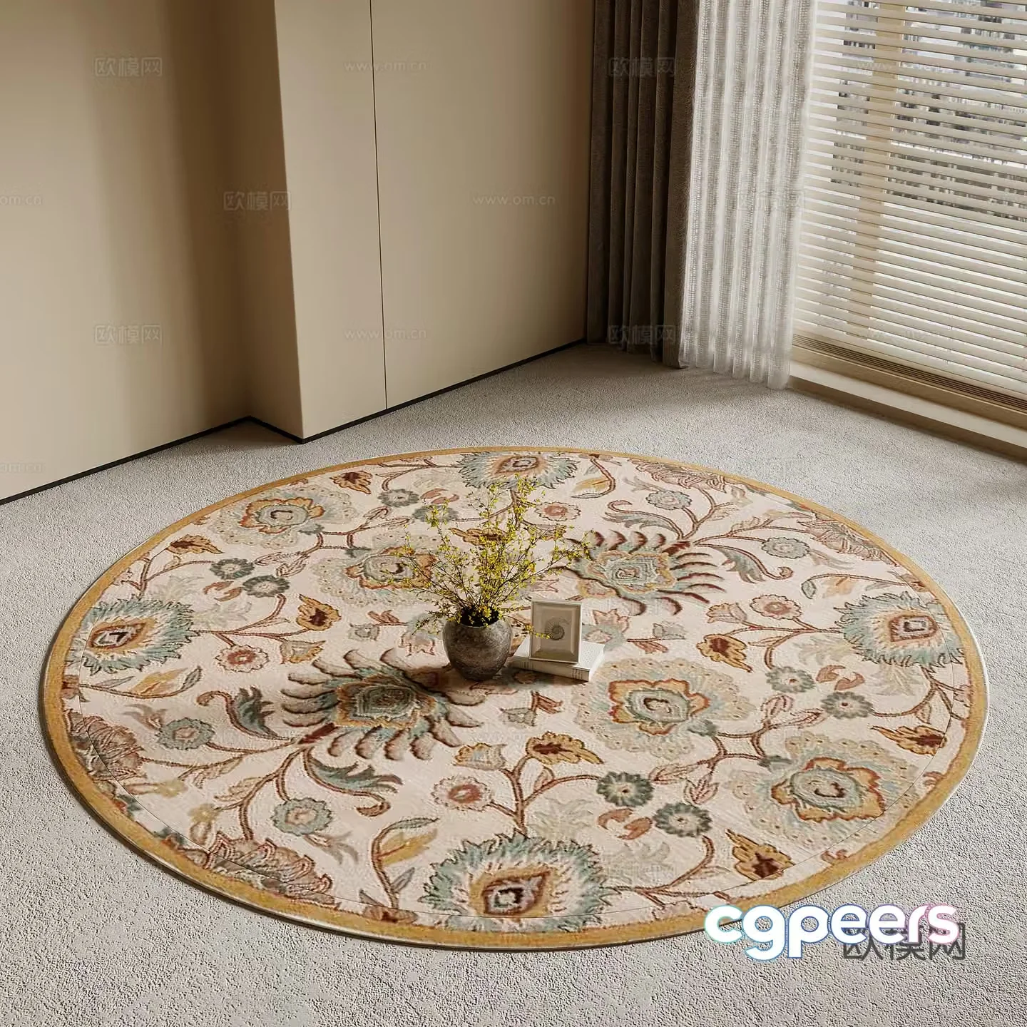 Carpet French retro style carpet 3d model