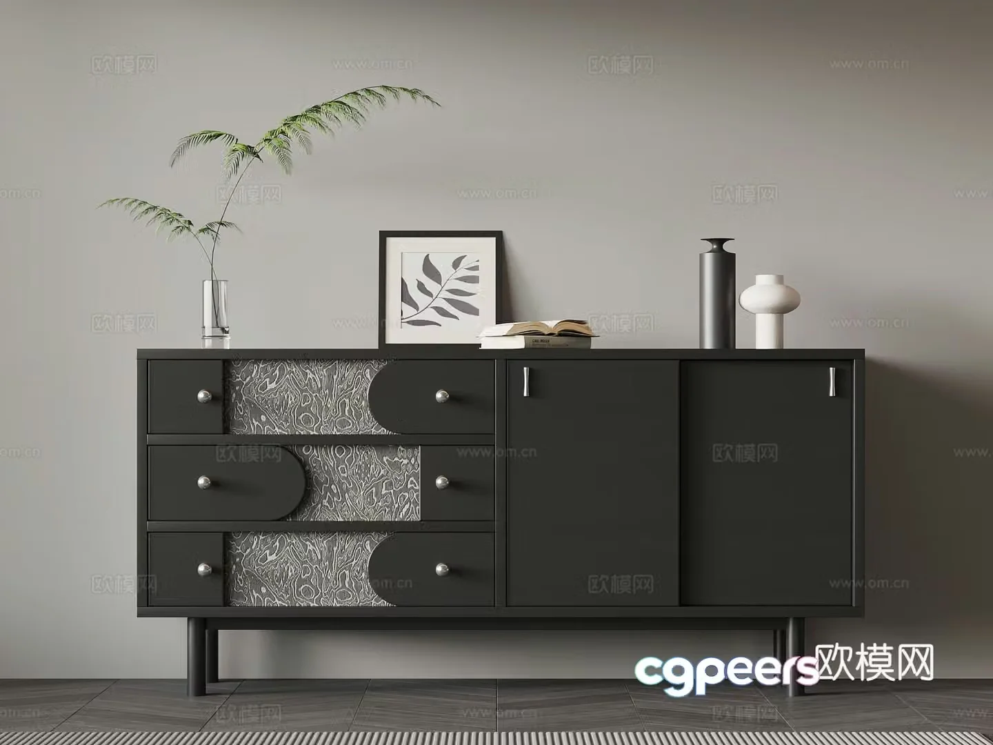 Modern Italian style entrance cabinet side cabinet 3D model