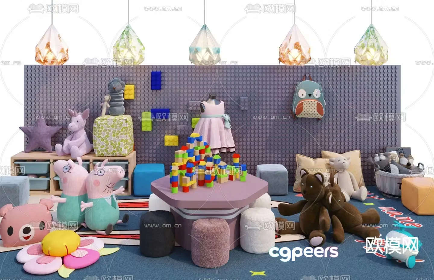 Modern children’s plush toy 3d model