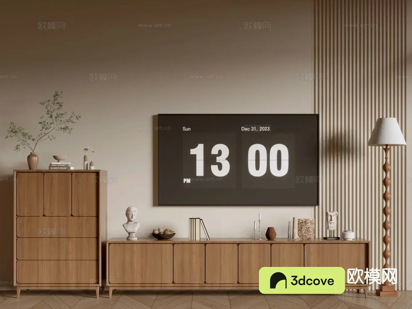 Log style TV cabinet