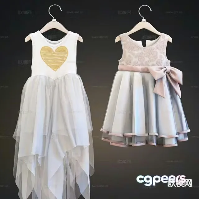 Modern children’s skirt princess skirt girl skirt 3d model