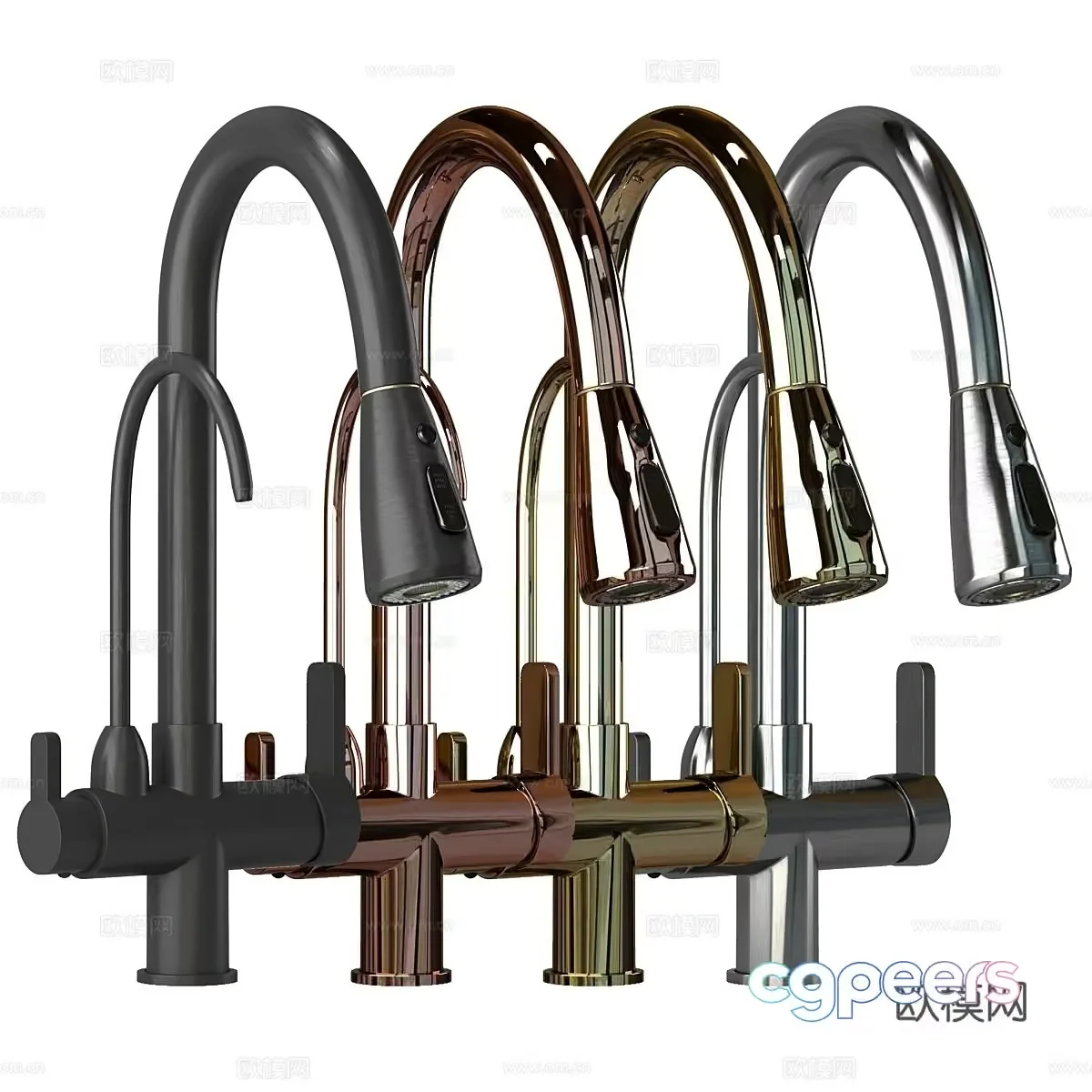 Modern Kitchen Faucets 3D Model – 21007 – VRAY Render