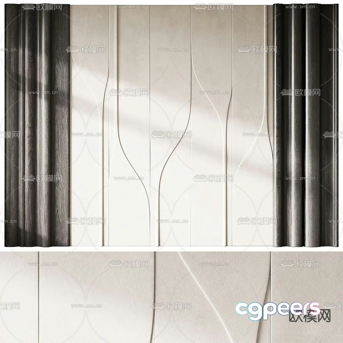 Modeling background wall wall decorative panel 3d model