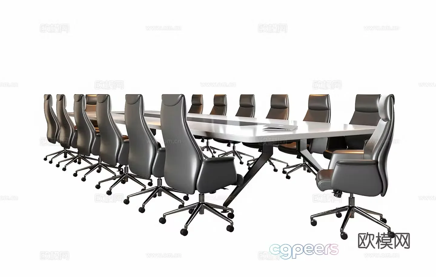 Modern conference table and chairs Conference table Office chair 3d model