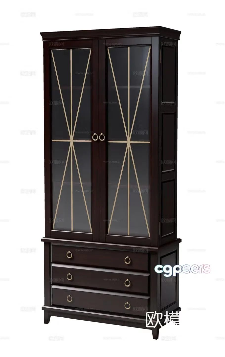Modern light luxury wine cabinet bookcase cabinet 3D model