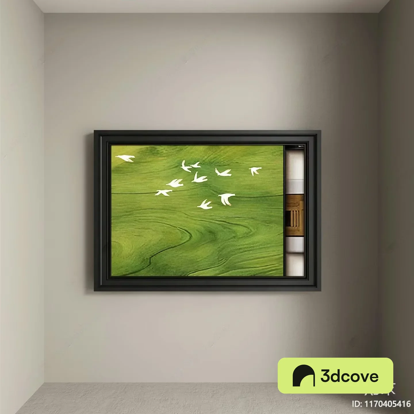 A Framed Picture Of Birds In Flight