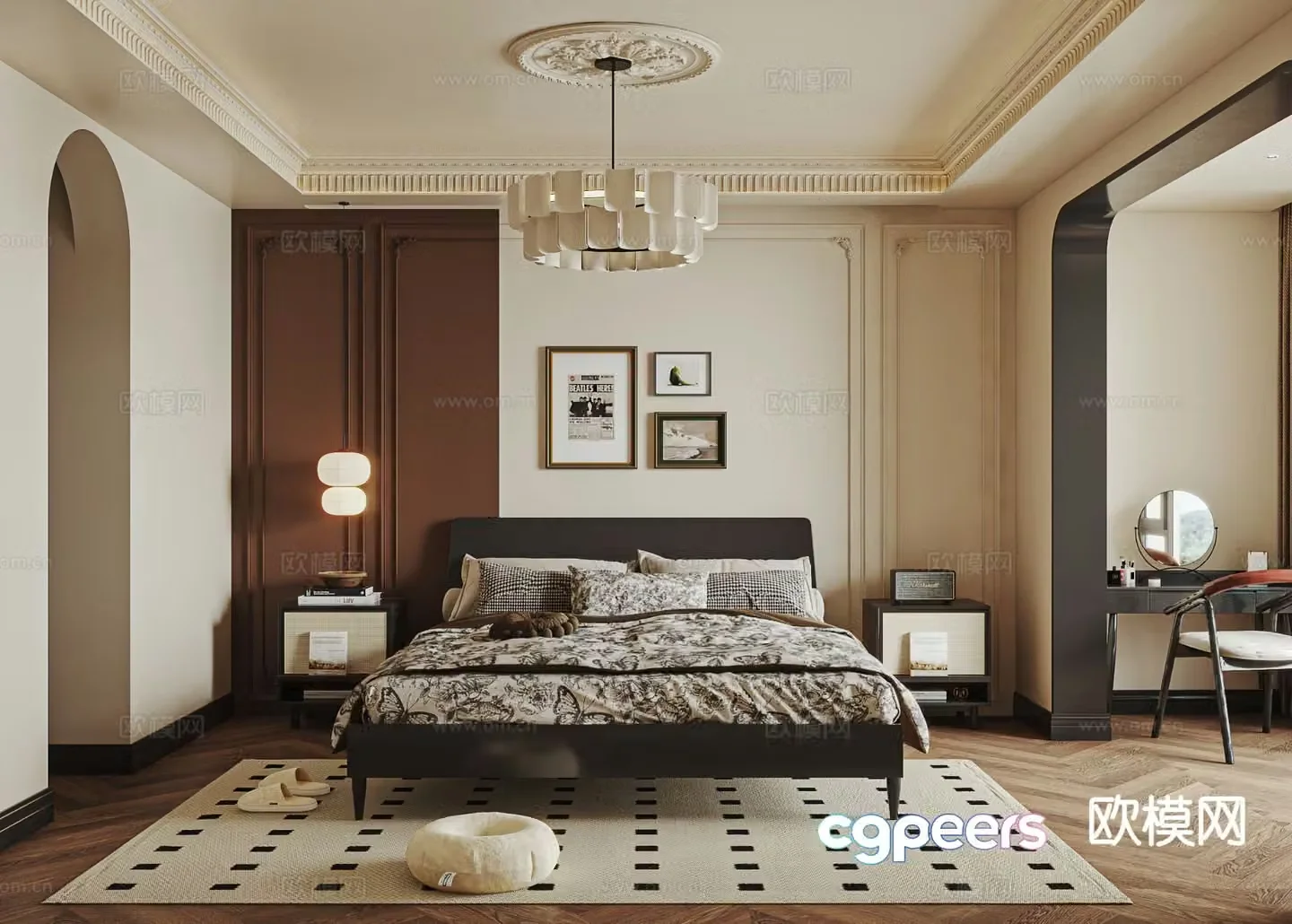 French bedroom master bedroom 3d model