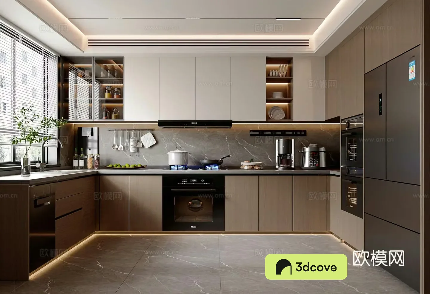 Modern Italian kitchen supplies kitchen utensils refrigerator kitchen appliances cabinet