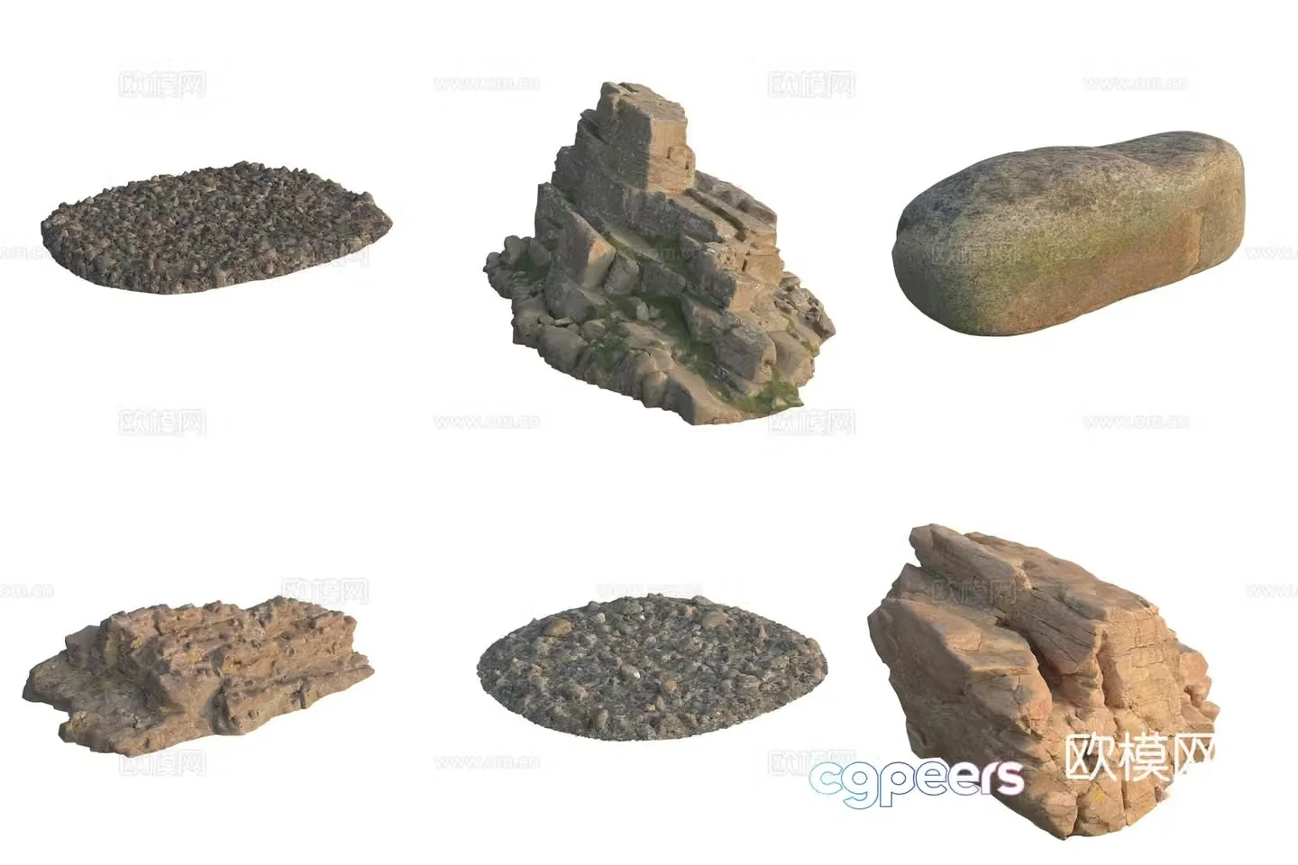 Stone Rock Pebbles 3d Model