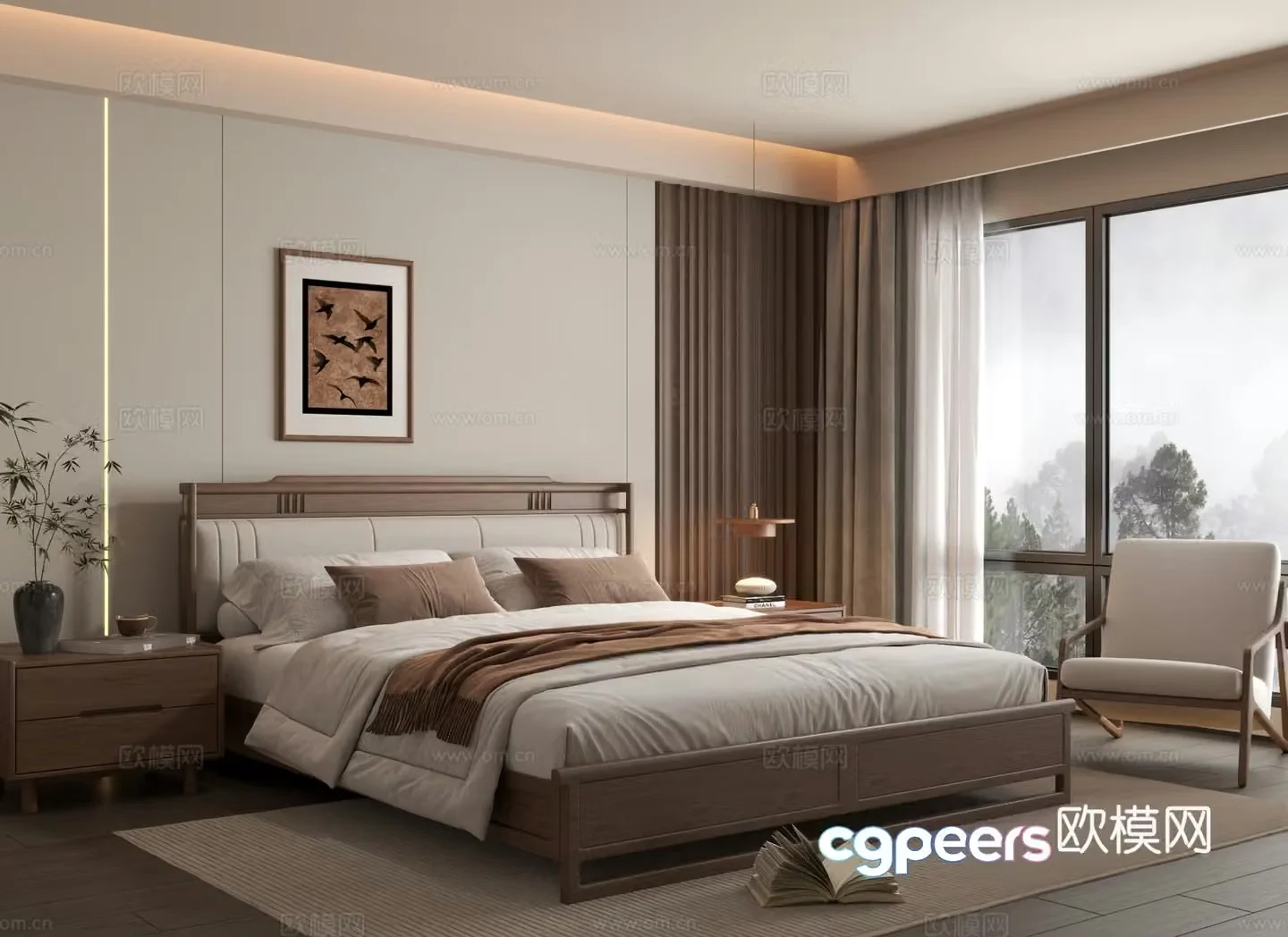 Wabi Sabi bedroom second bedroom 3d model