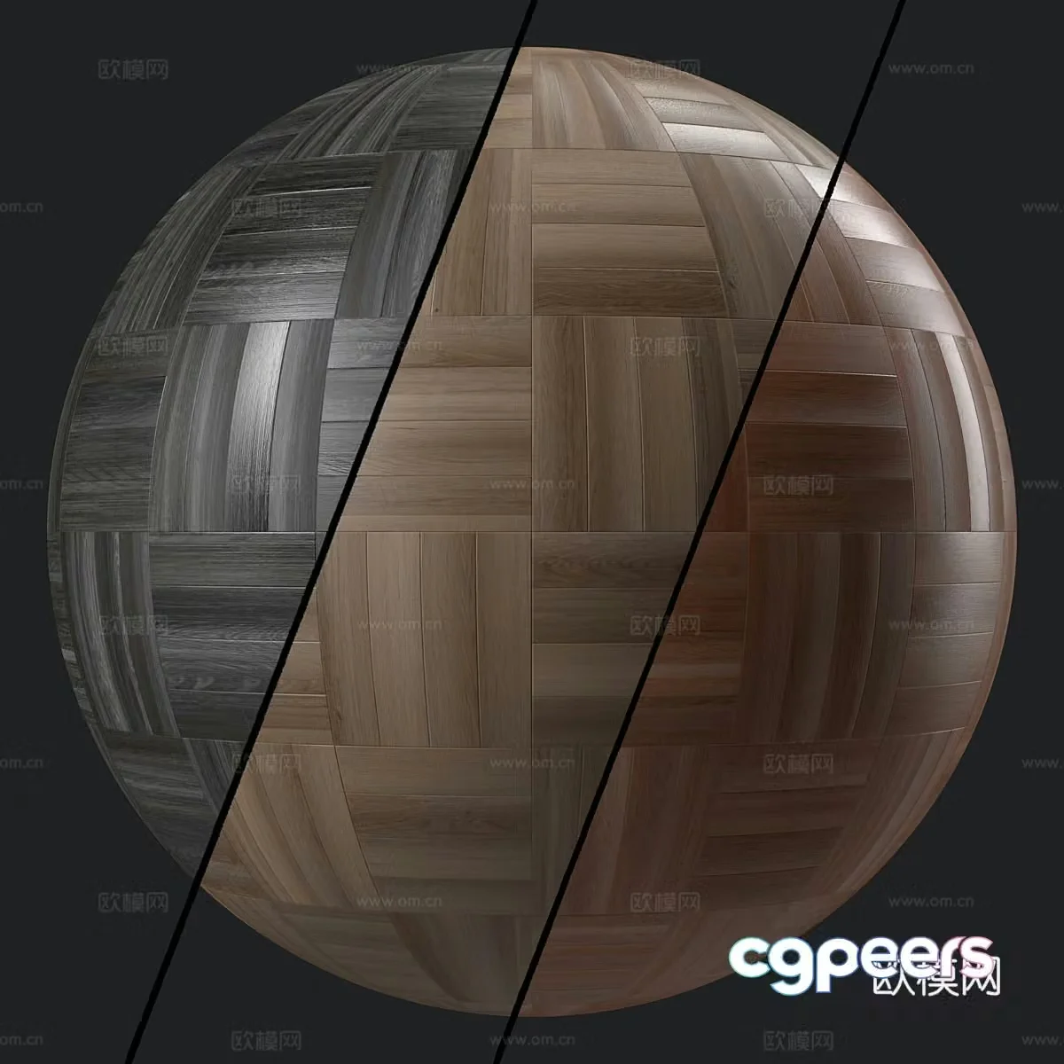 New Chinese parquet wood floor 3D model