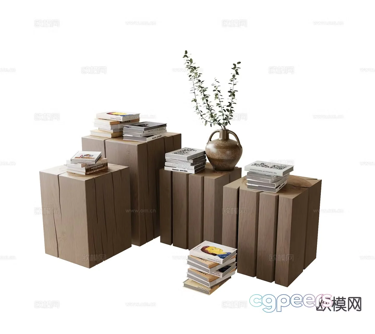 Wabi-sabi solid wood side table corner table table table 3D model