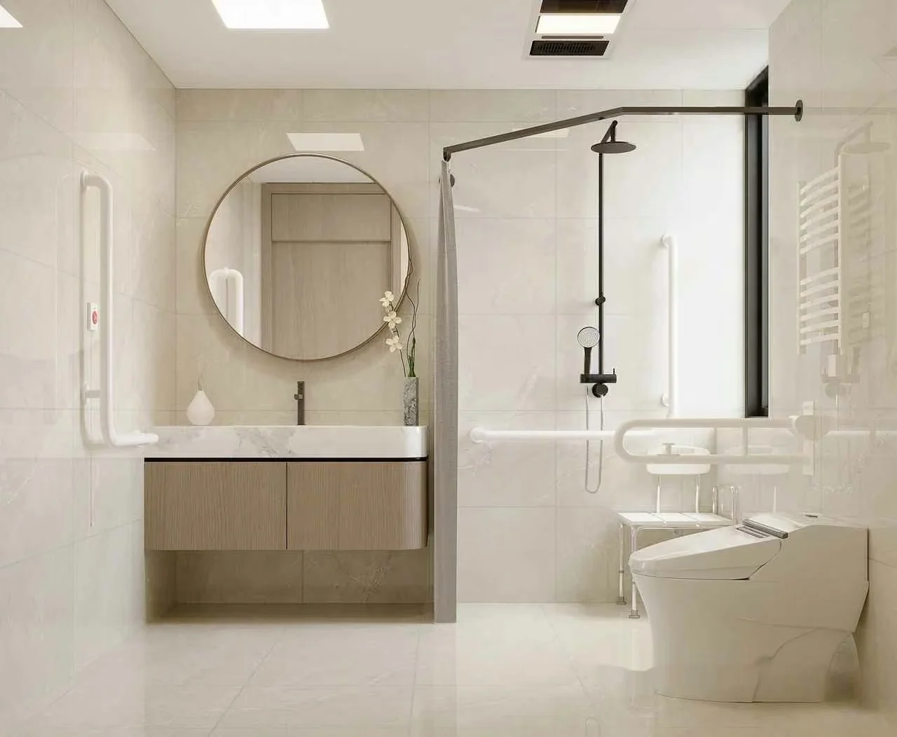 Modern Bathroom With White Fixtures 3D Model – 5909 – CORONA Render