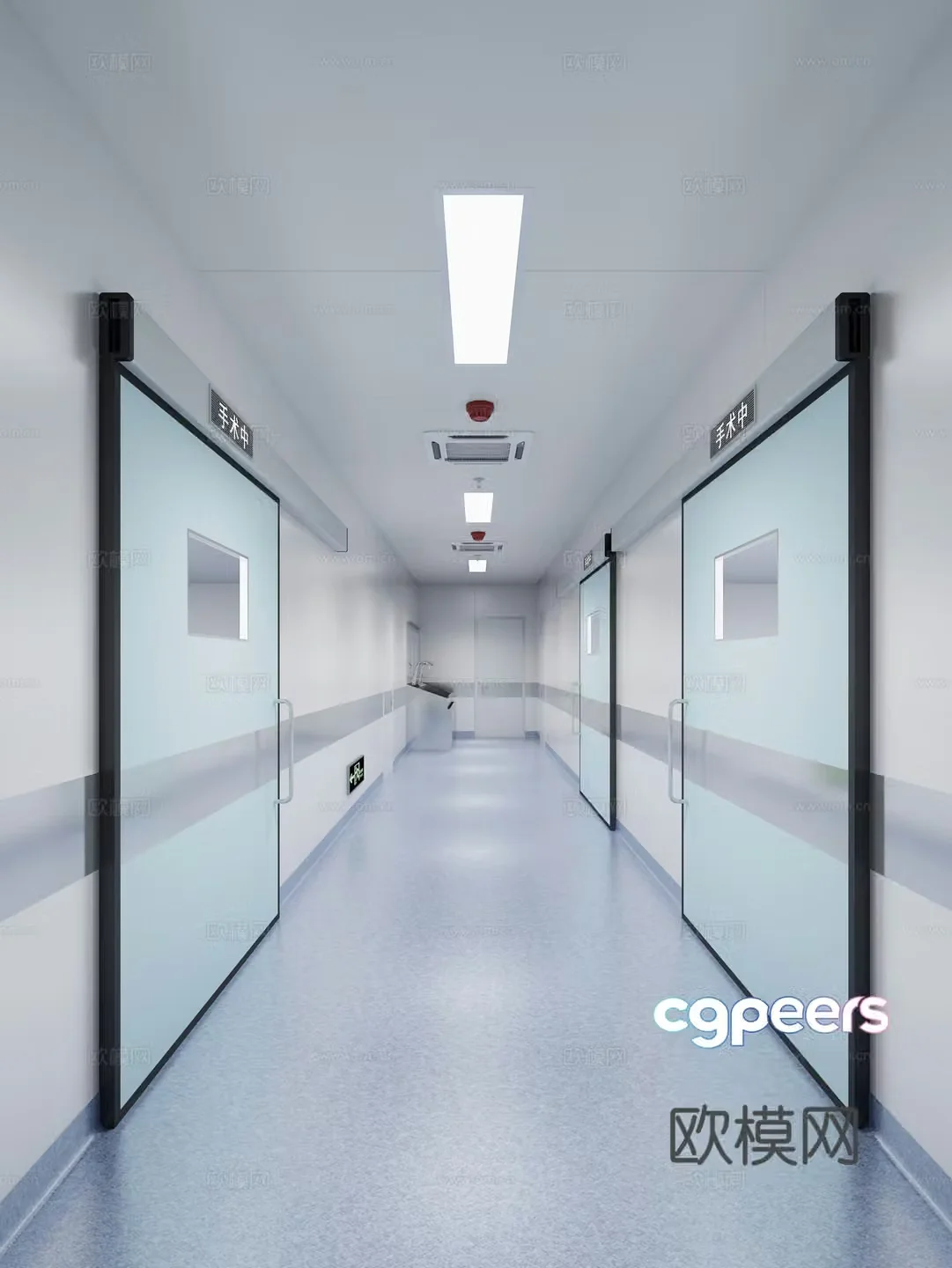 Operating room door Hospital corridor Hospital door 3d model