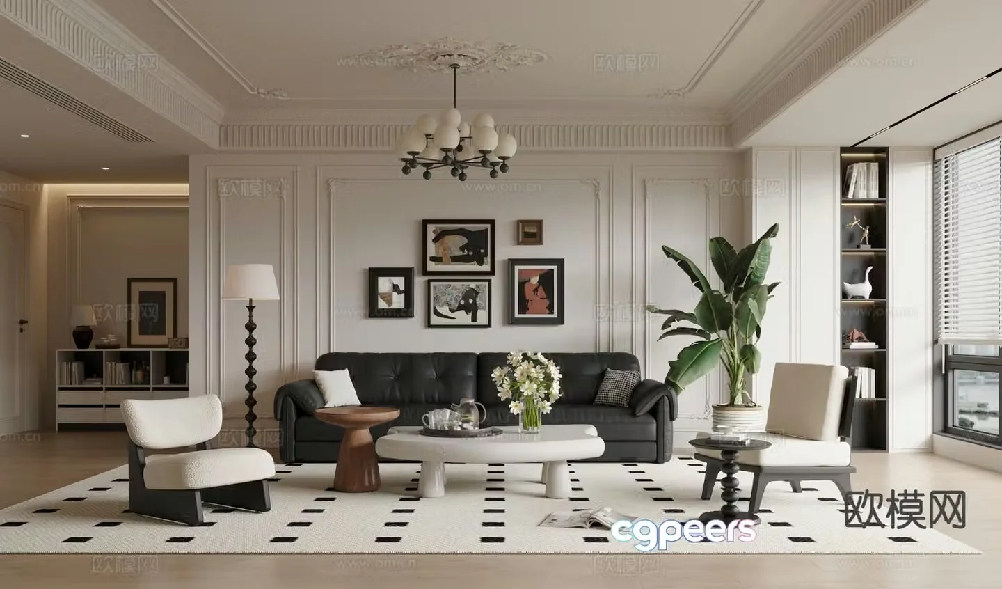 French living room 3d model