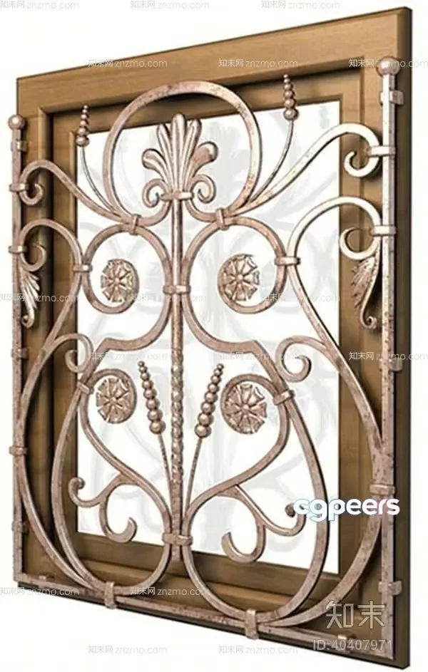 A Decorative Metal Piece 3D Model – 22915 – VRAY Render