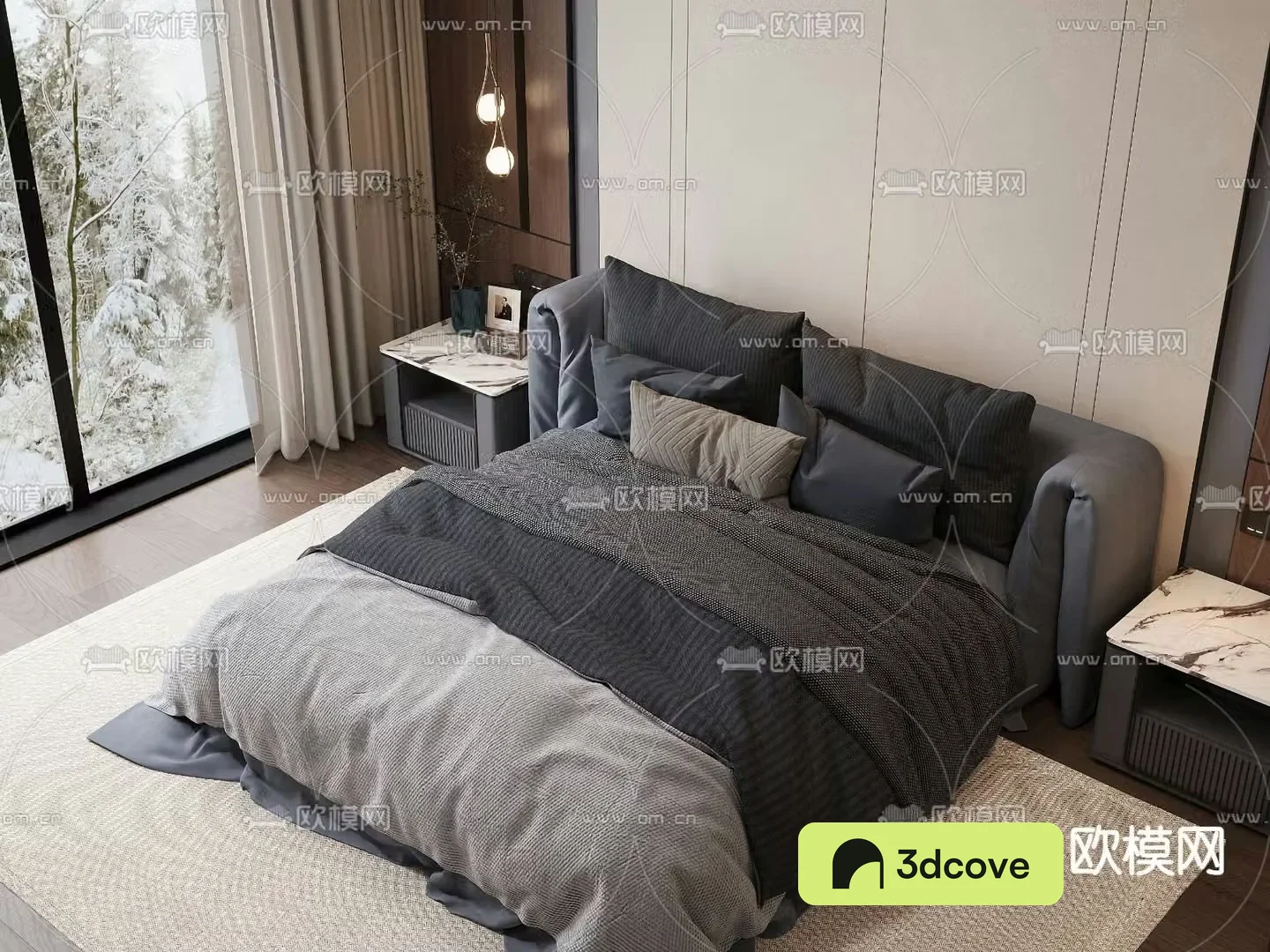 Modern double bed