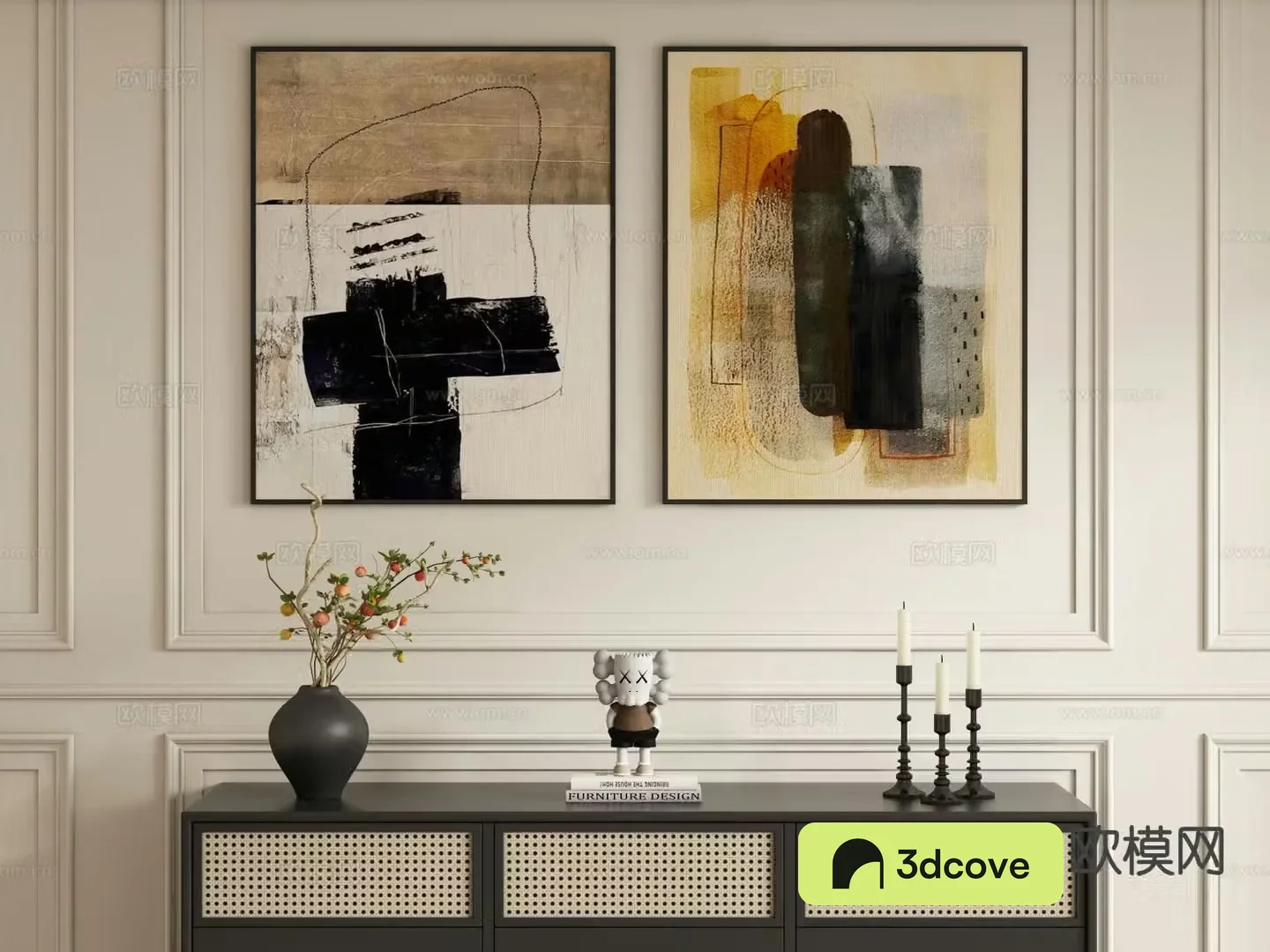 Wabi-sabi style decorative painting hanging painting