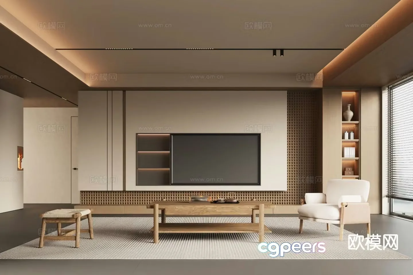 New Chinese Song style living room 3D model