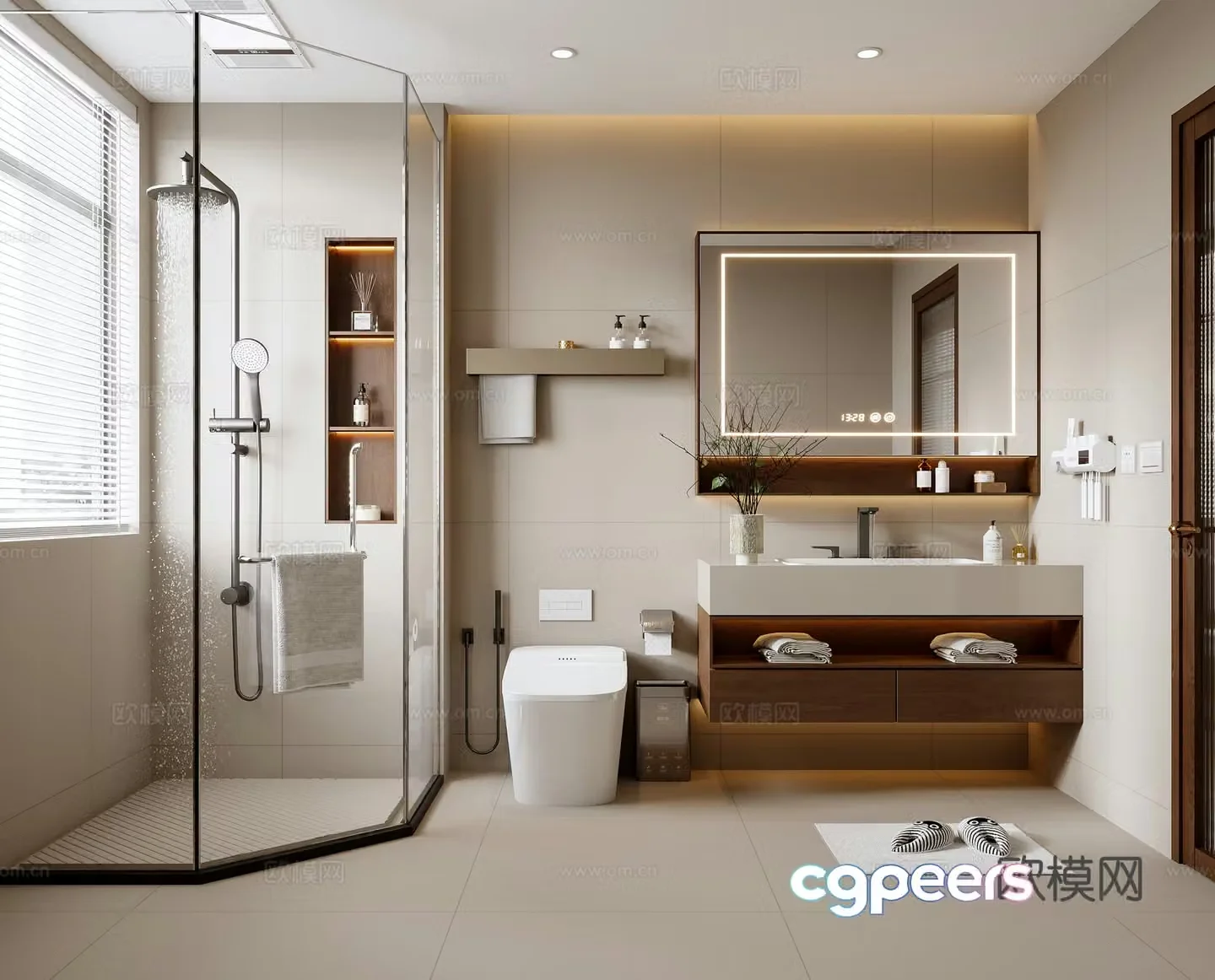 Middle style bathroom 3d model