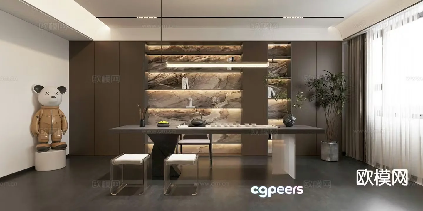 New Chinese tea room 3d model