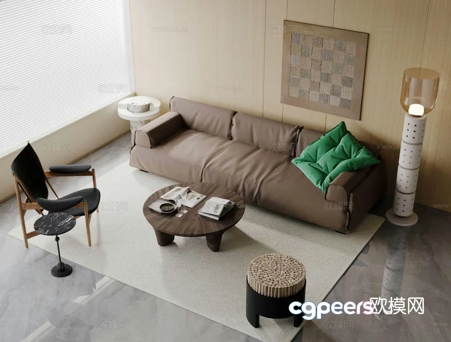 Wabi Sabi modular sofa 3d model