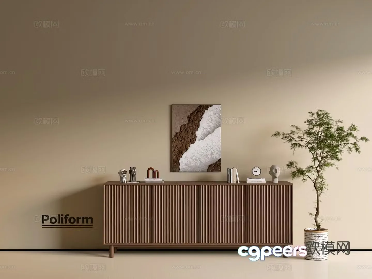 Modern wood grain cabinet ins wind minimalist wind cabinet whole cabinet sideboard balcony cabinet storage 3D model