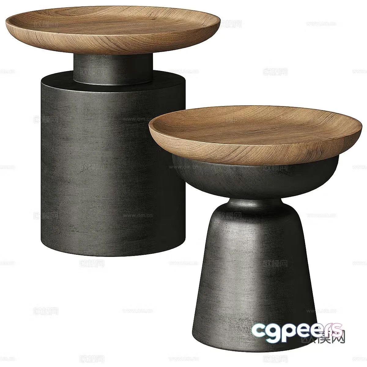 Modern angle table side table round table 3D model