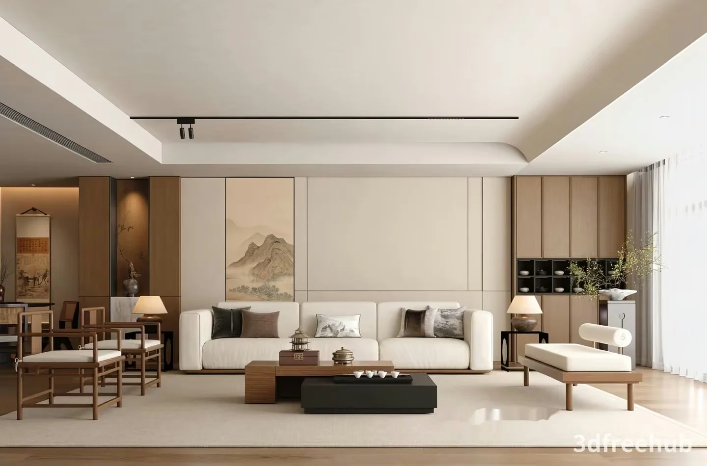 Modern Living Room 3D Model – 19415 – VRAY Render
