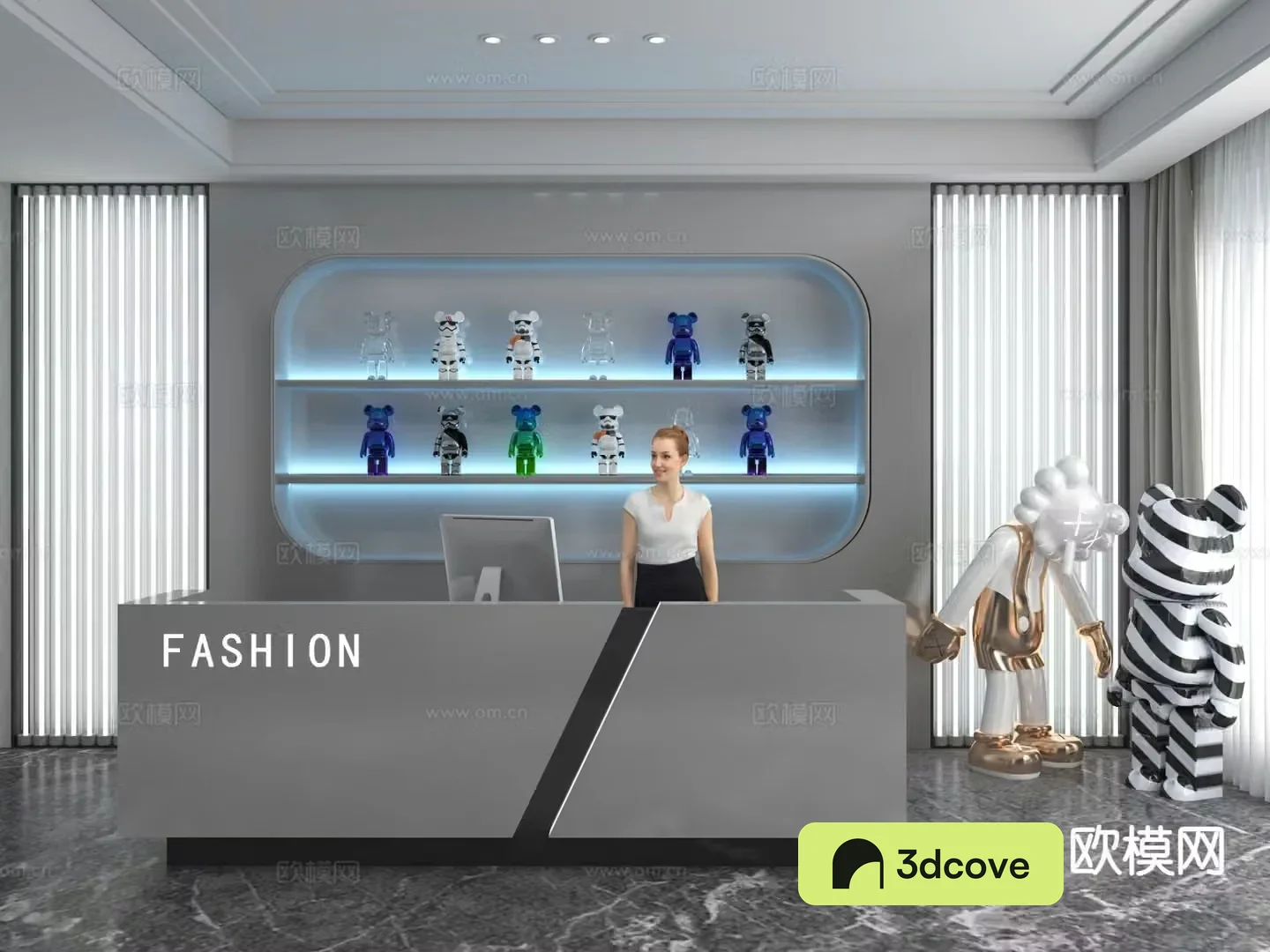 Modern front desk reception desk