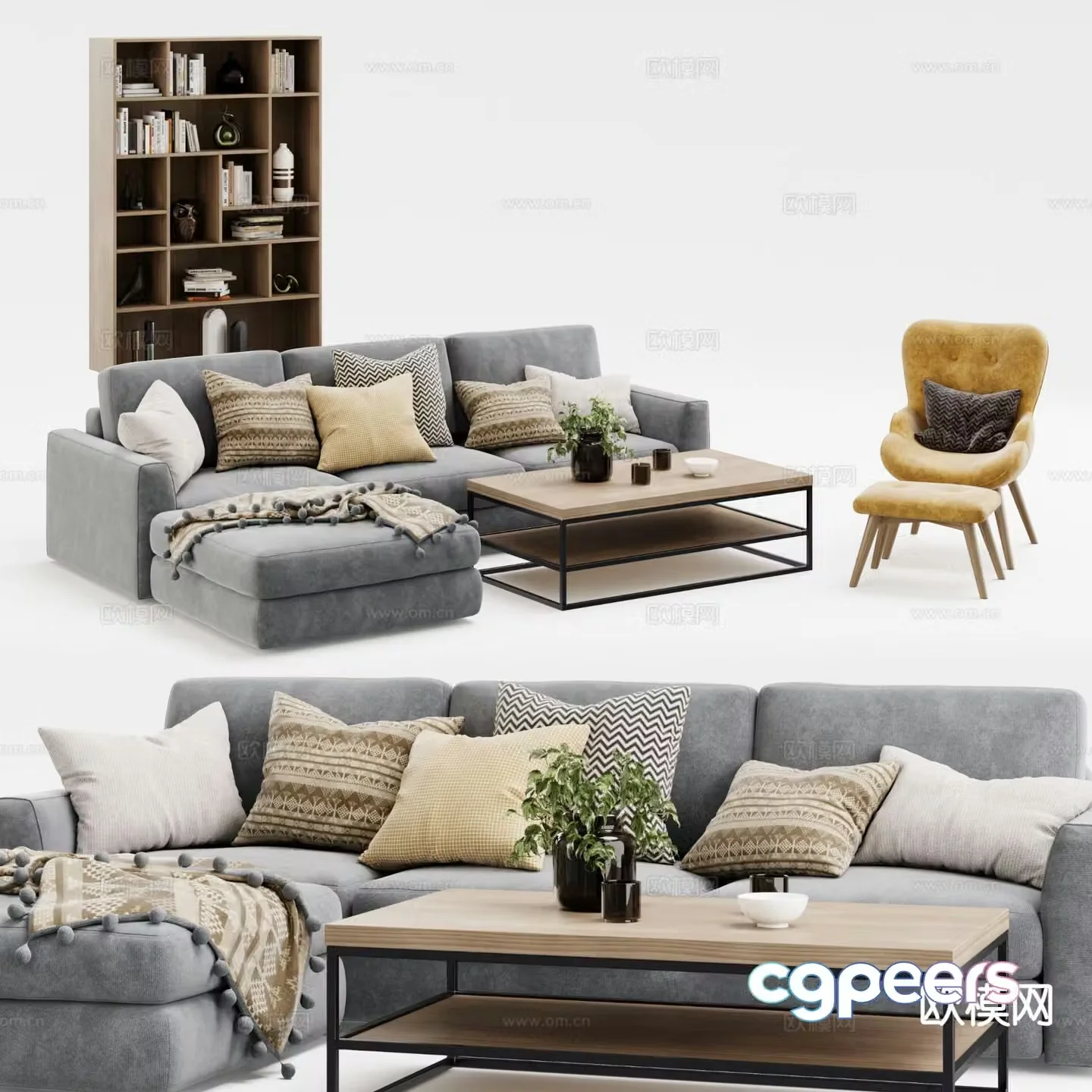 Modern modular sofa corner sofa 3d model