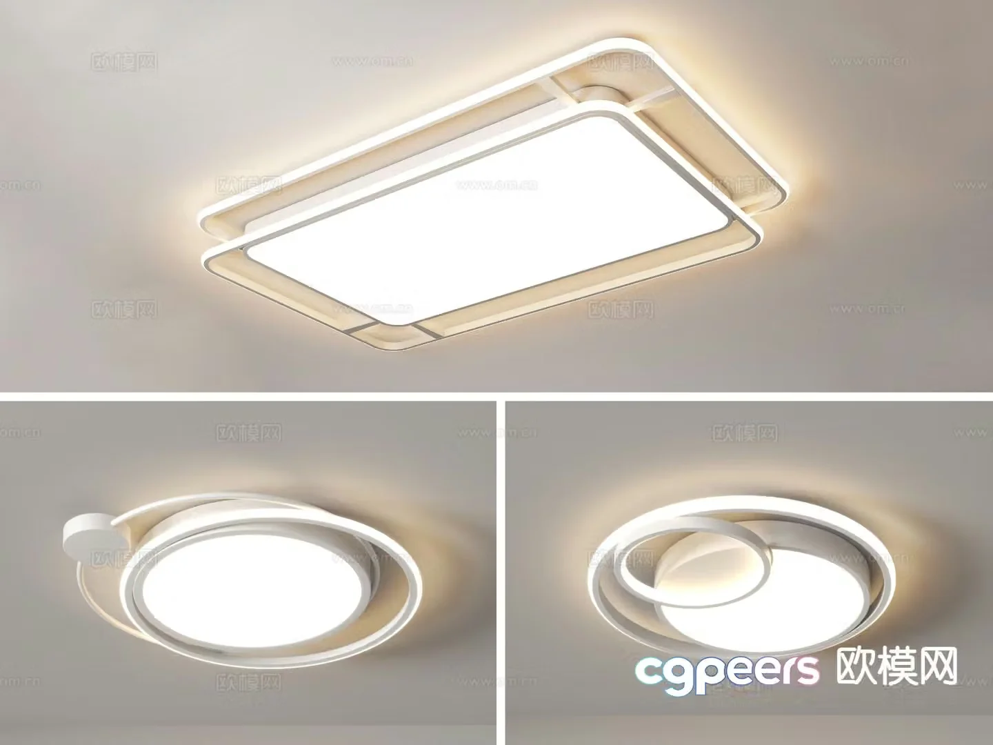 Geometric ceiling lamp living room lamp 3d model