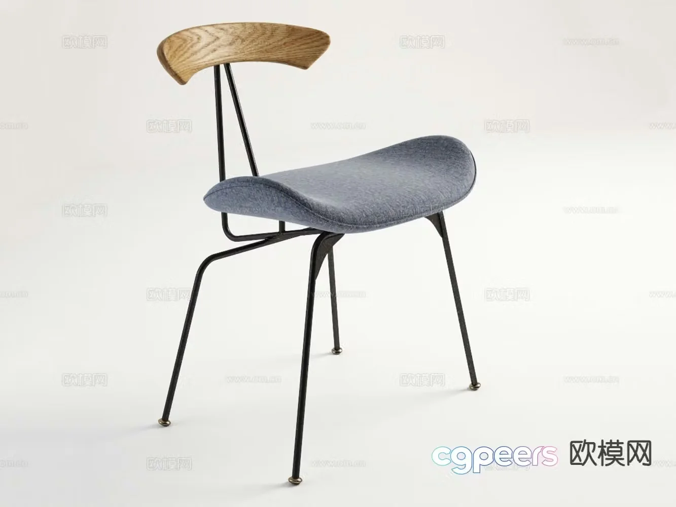 Nordic chair single chair dining chair leisure chair 3d model