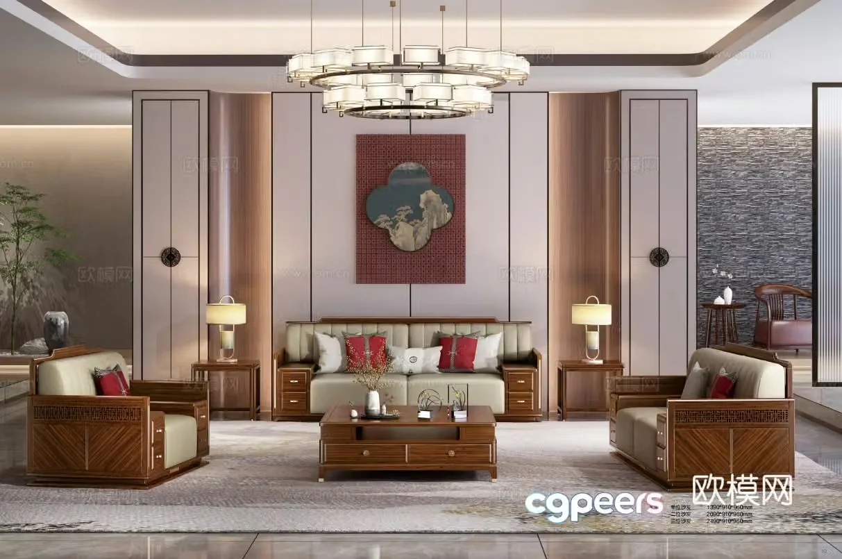 New Chinese living room 3D model