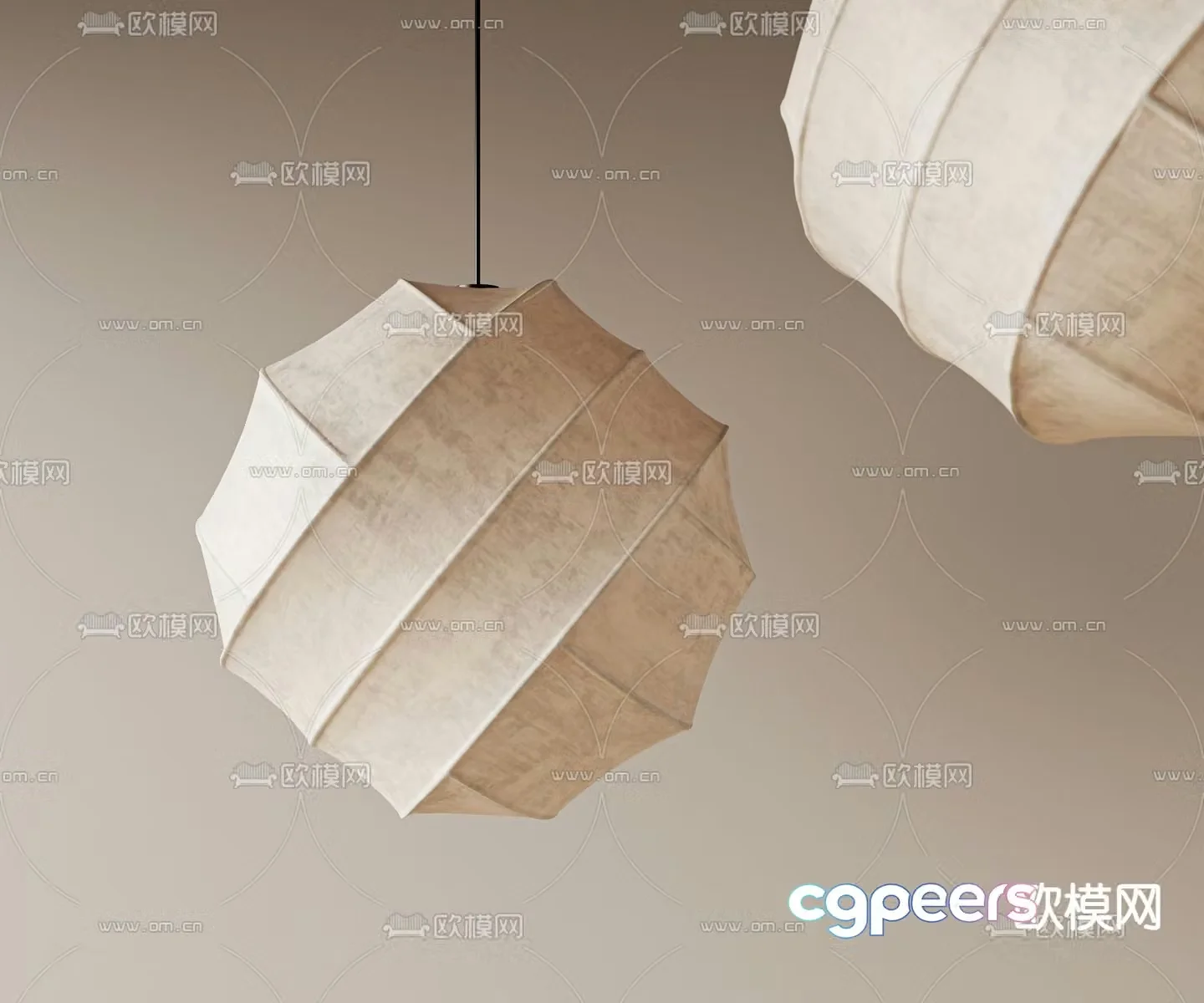 Medieval style chandelier paper chandelier lantern 3d model