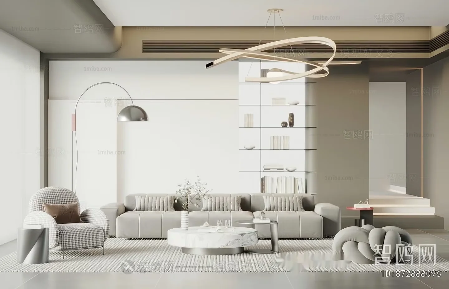 Modern Living Room 3D Model – 15427 – VRAY Render
