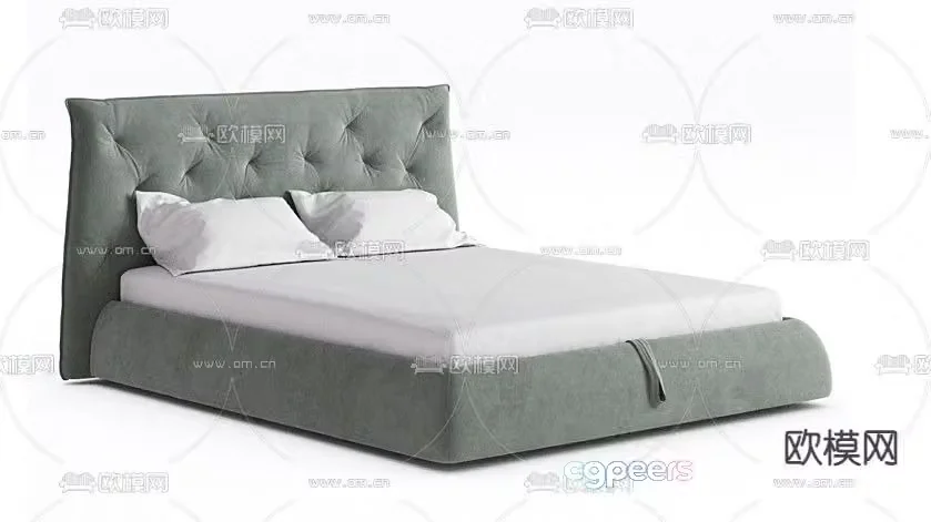 Italian double bed 3d model