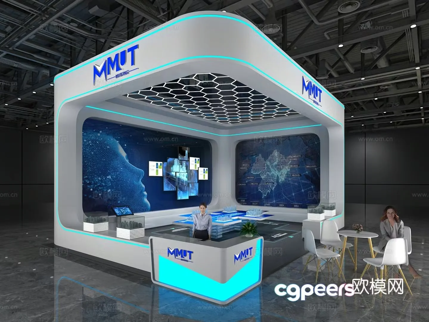 Modern real estate exhibition 3d model